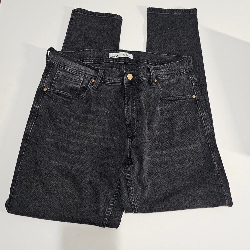 Zara Man Jeans SLIM FIT BLACK JEANS Size 34/30